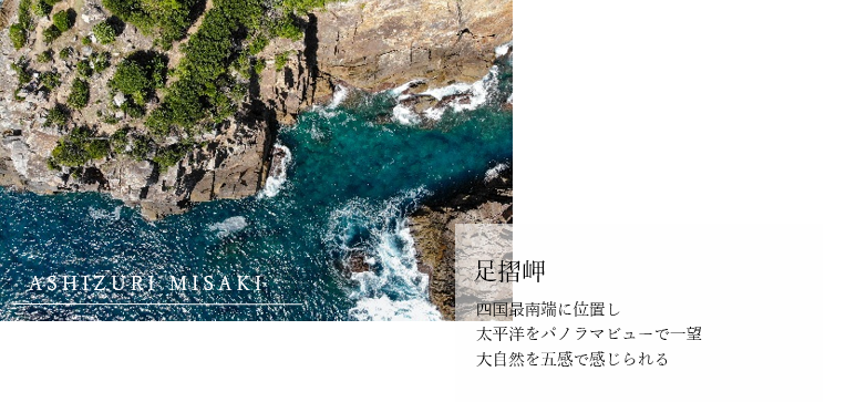 「太平洋を一望!! 」ぽっかり丸い水平線 四国（本土）最南端の足摺岬ならでは。窓いっぱいに丸い水平線が広がります